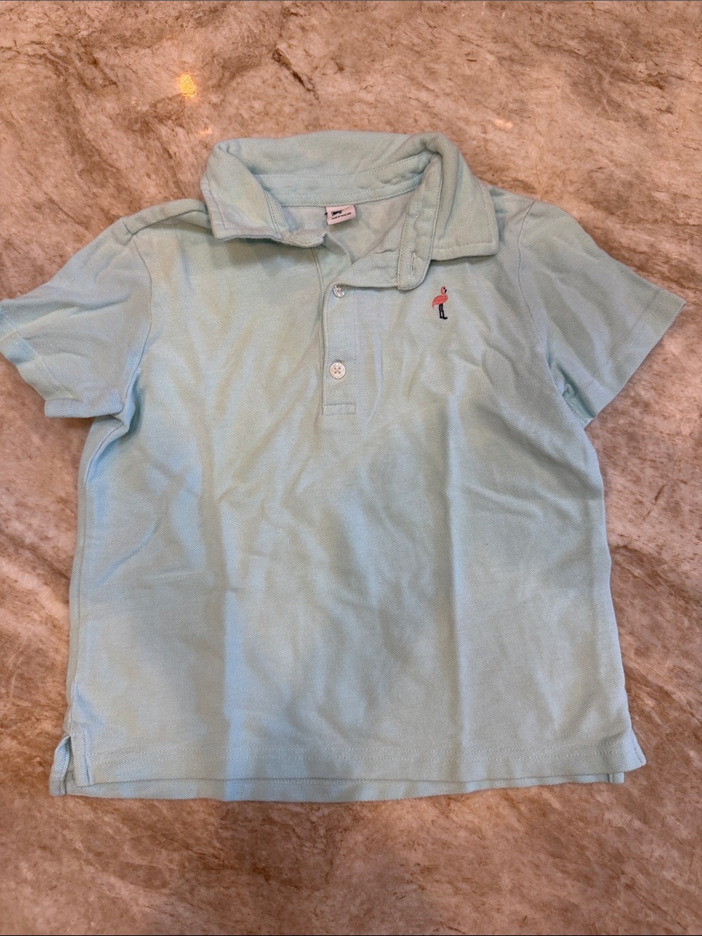 Janie and Jack Light Blue Polo with Small Embroidered Motif